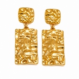 18K Gold Plated Textured Statement Earrings