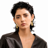 18K Gold Plated Textured Statement Earrings