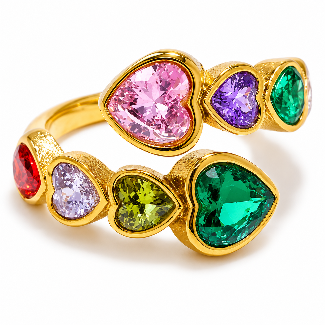 Multicolor Heart Gemstone Ring