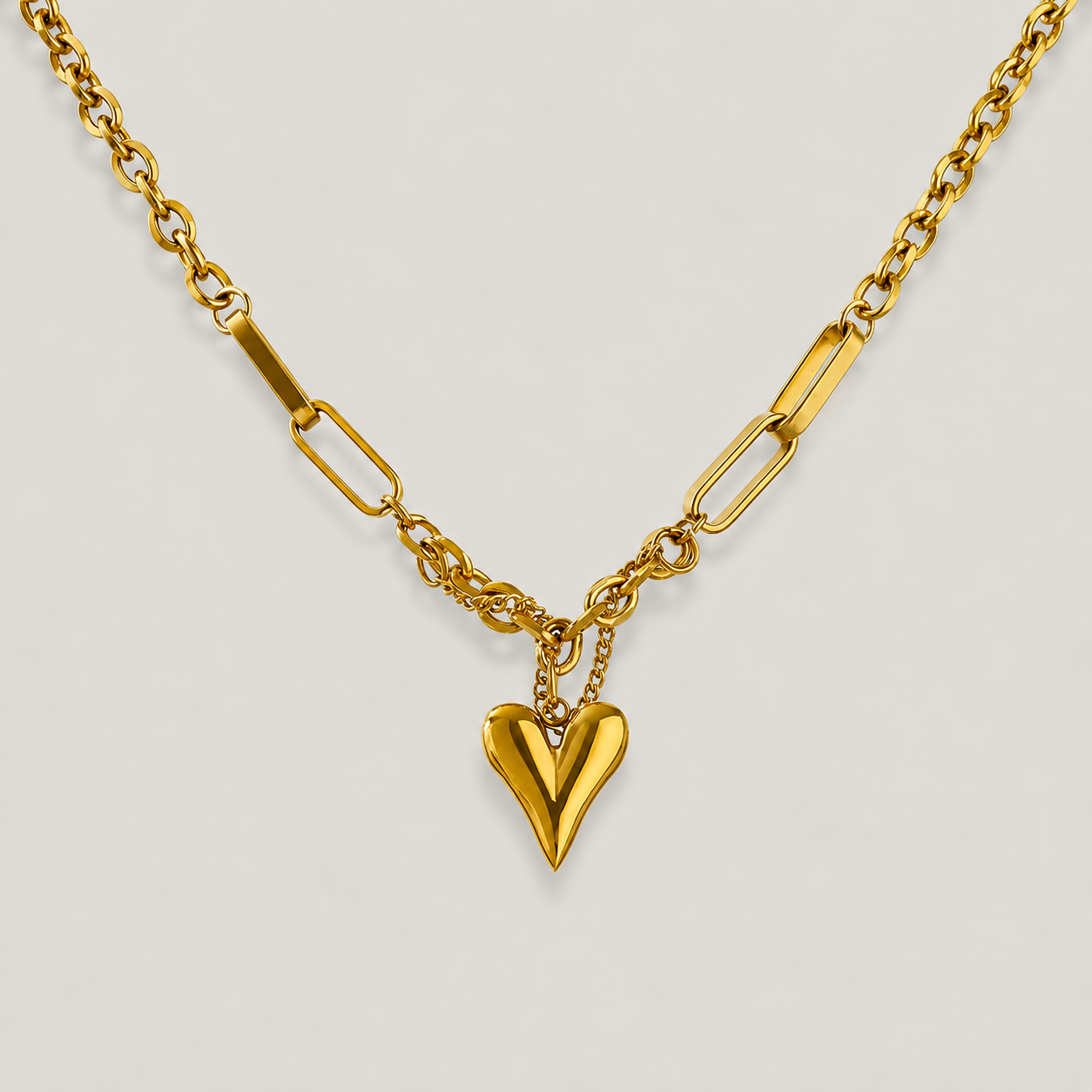 18K GOLD PLATED HEART NECKLACE