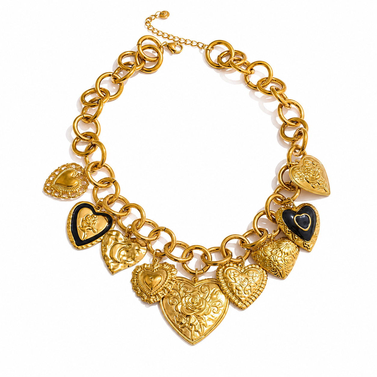 18K Gold Plated Heart Charm Necklace