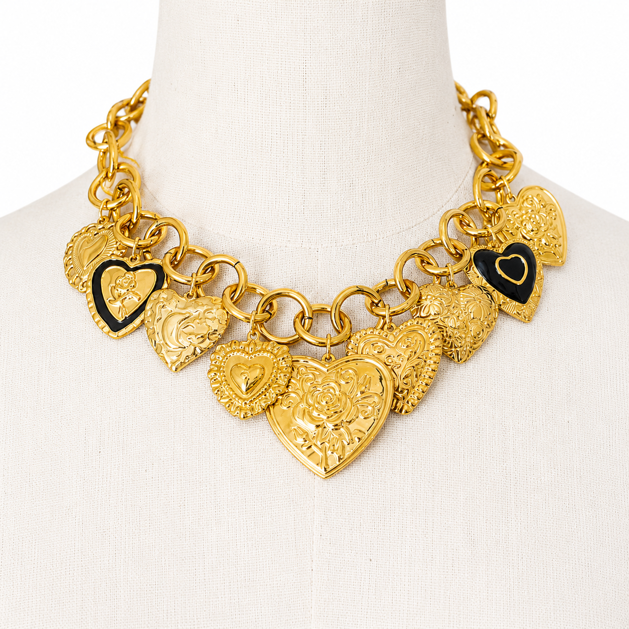 18K Gold Plated Heart Charm Necklace