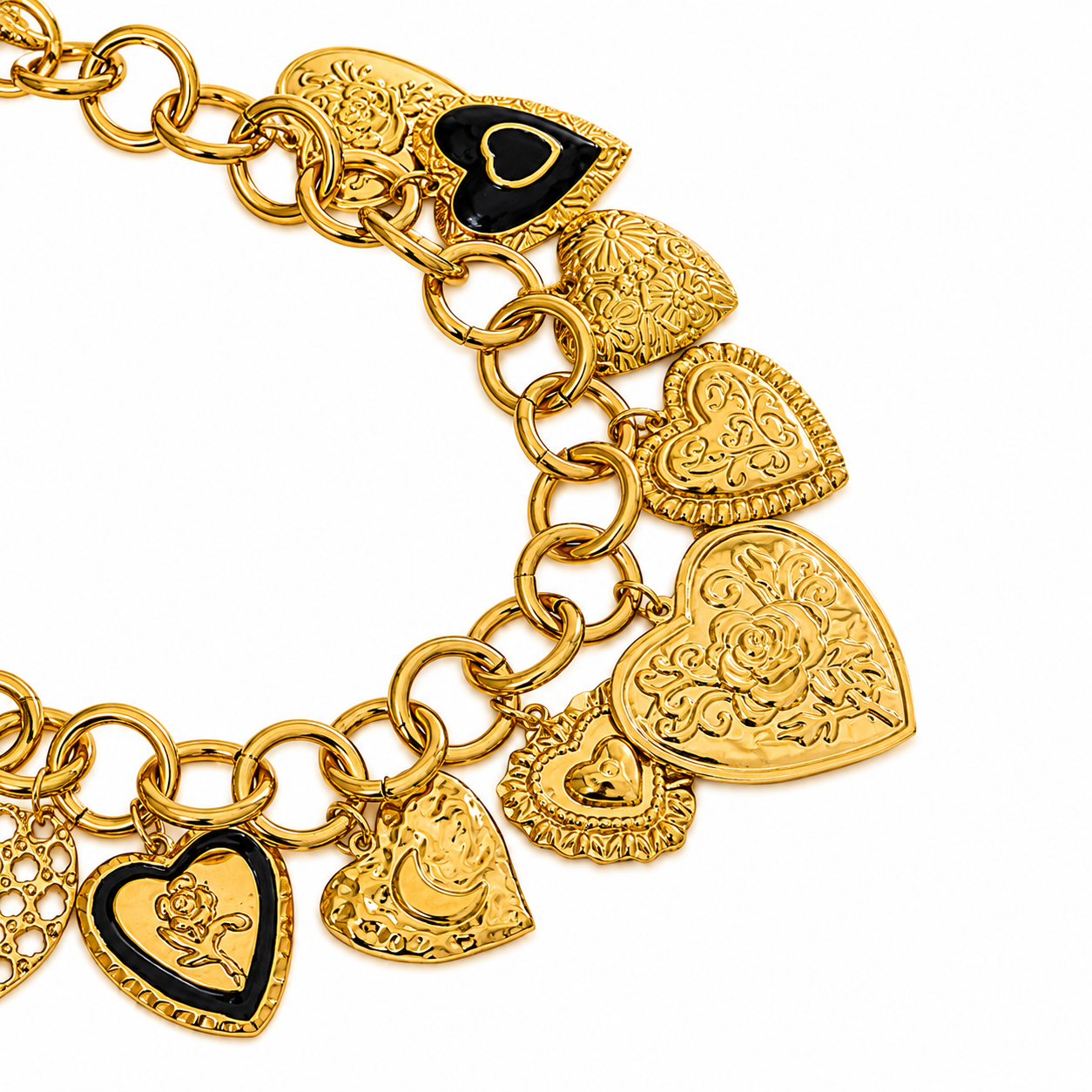 18K Gold Plated Heart Charm Necklace