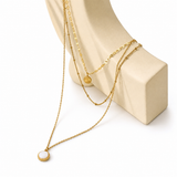 18K Gold Plated Layered Pearl Necklace