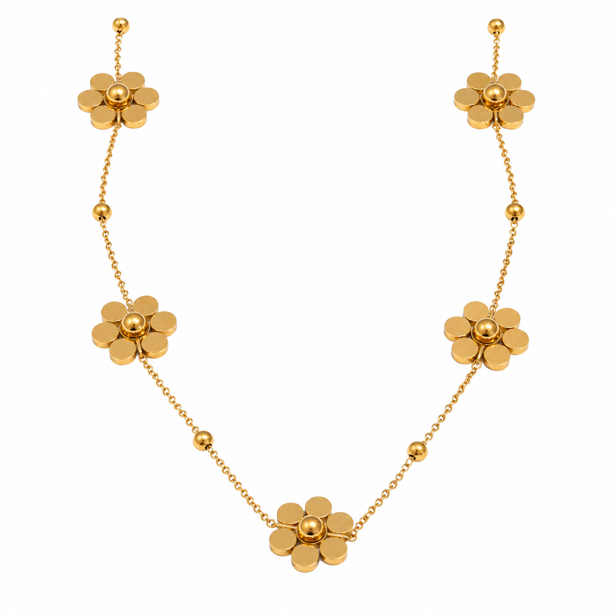 Golden Bloom Flower Necklace