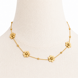 Golden Bloom Flower Necklace