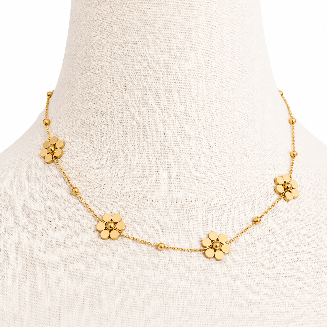 Golden Bloom Flower Necklace