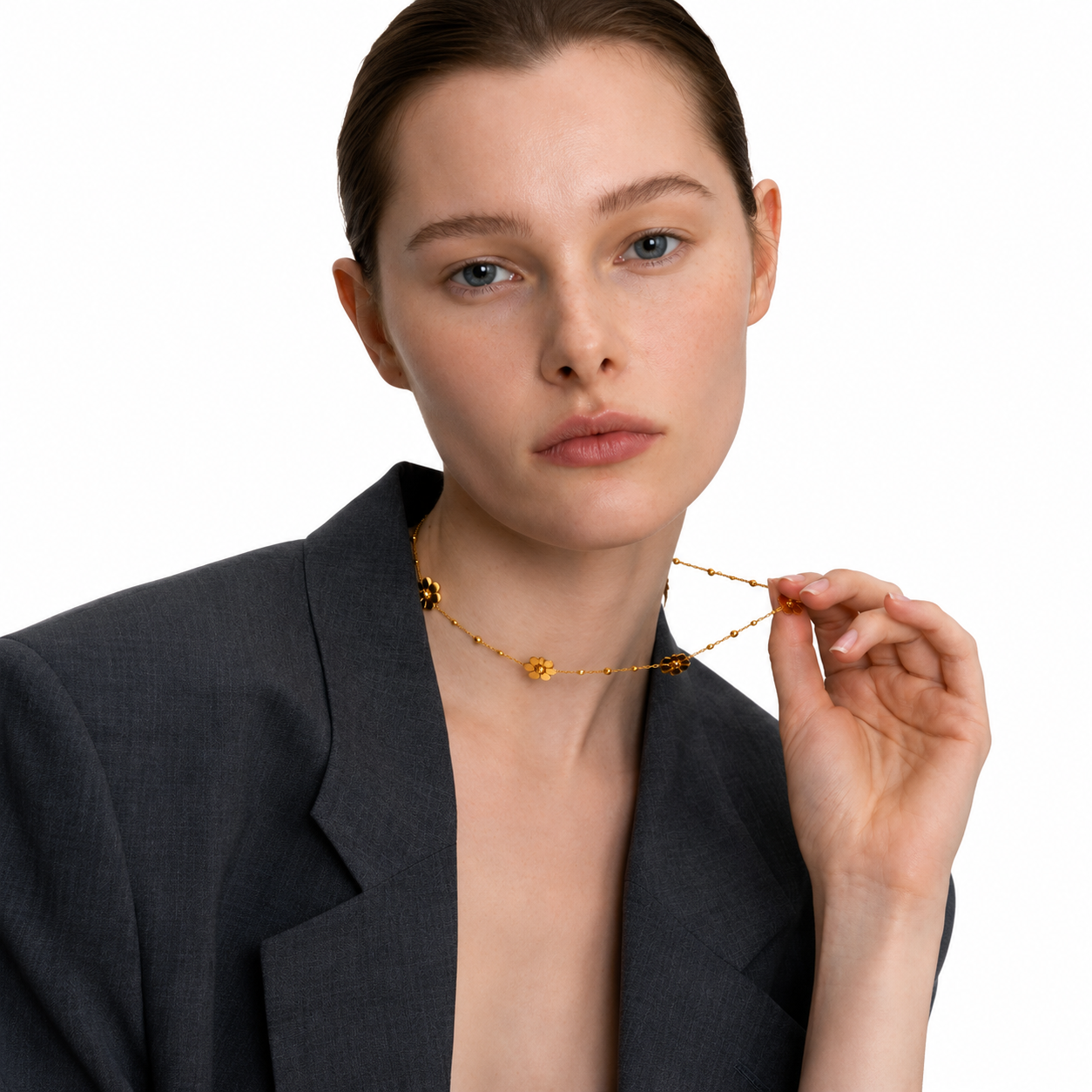 Golden Bloom Flower Necklace