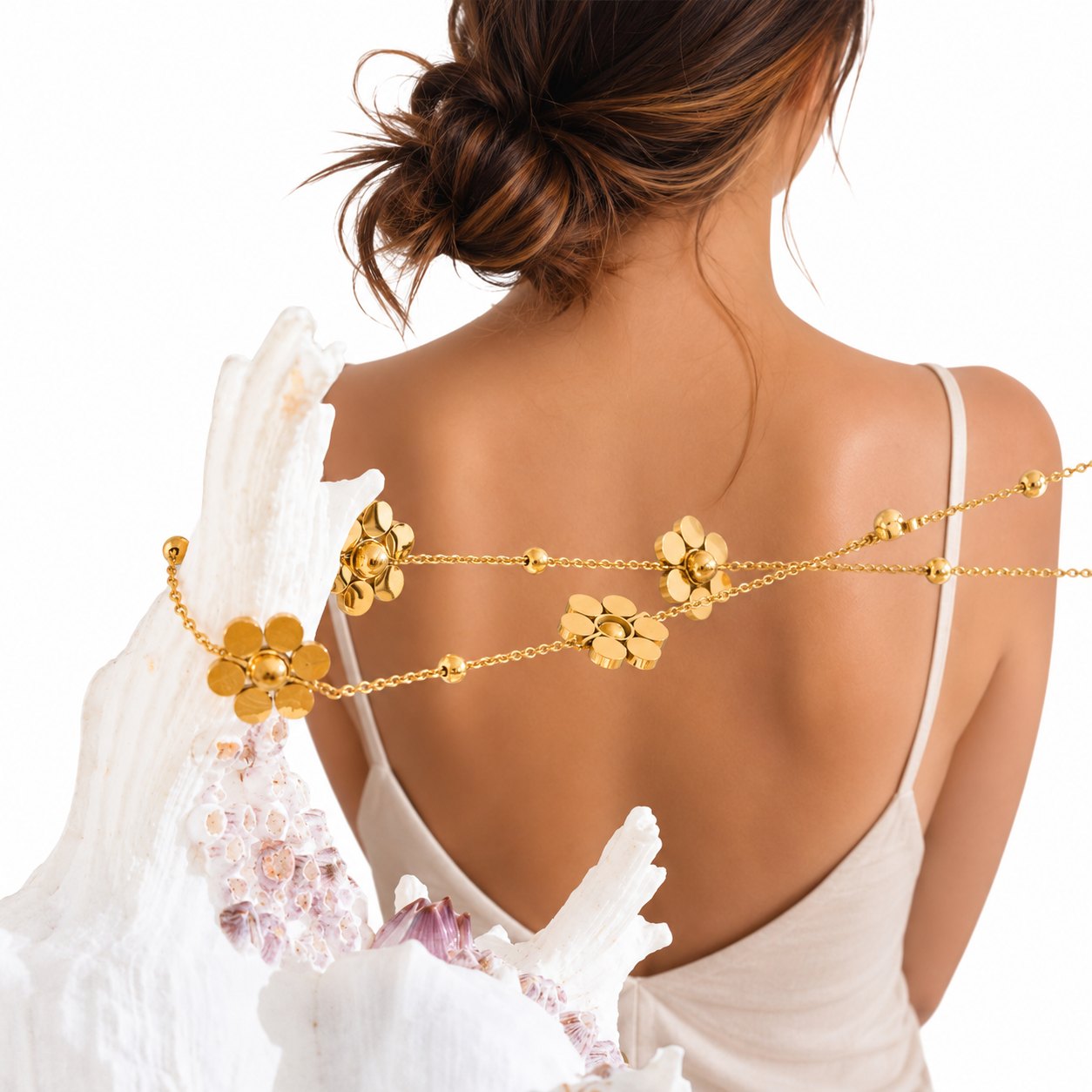 Golden Bloom Flower Necklace