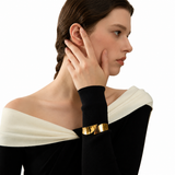 Plated Sculptural Cuff Bracelet