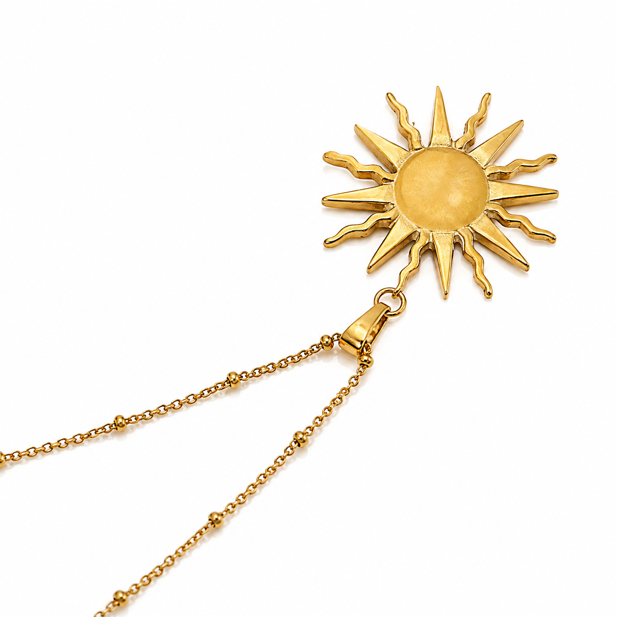 18K Gold Plated Sun & Moon Pendant Necklace