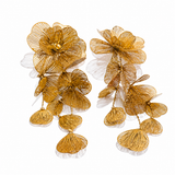 18K Gold Plated Floral Statement Earrings