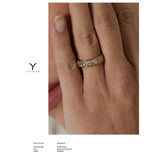 Yhpup Stainless Steel Cubic Zirconia Ring Fashion Jewelry Exquisite Wedding Engagement Finger Ring for Women Bijoux Femme Gift