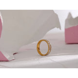 Yhpup Stainless Steel Cubic Zirconia Ring Fashion Jewelry Exquisite Wedding Engagement Finger Ring for Women Bijoux Femme Gift