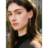 Yhpup Hot Style Stainless Steel Tassel Long Chain Drop Dangle Earrings Fashion Trendy Waterproof Daily Jewelry Gift