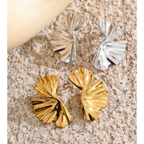 Yhpup Stainless Steel Metal Flower Stud Earrings for All Occasions Rust Proof PVD Plated Statement Popular Jewelry Wholesale
