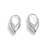 Yhpup 18K Golden PVD Plated Stainless Steel Heart Love Cast Hoop Earrings Anti Allergic Metal Texture Daily Fashion Jewelry Gift