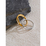 Yhpup Minimalist Stainless Steel Metal Geometric Thin Twist Fashion Ring for Women Water Resistant Chic Jewelry Wholesale