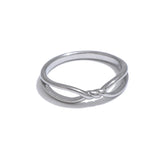 Yhpup Minimalist Stainless Steel Metal Geometric Thin Twist Fashion Ring for Women Water Resistant Chic Jewelry Wholesale