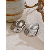 Yhpup 23g Hot Style Stainless Steel Metal Hammer Geometric Stud Earrings Water Resistant Texture Daily Unusual Jewelry