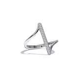 Yhpup Stylish Unique Stainless Steel Geometric Twisted CZ Chic Ring Delicate Shiny Cubic Zirconia Minimalist Daily Charm Jewelry