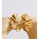 Yhpup Stainless Steel Metal Flower Stud Earrings for All Occasions Rust Proof PVD Plated Statement Popular Jewelry Wholesale