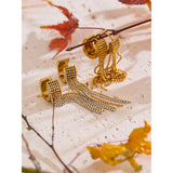Yhpup Hot Style Stainless Steel Tassel Long Chain Drop Dangle Earrings Fashion Trendy Waterproof Daily Jewelry Gift