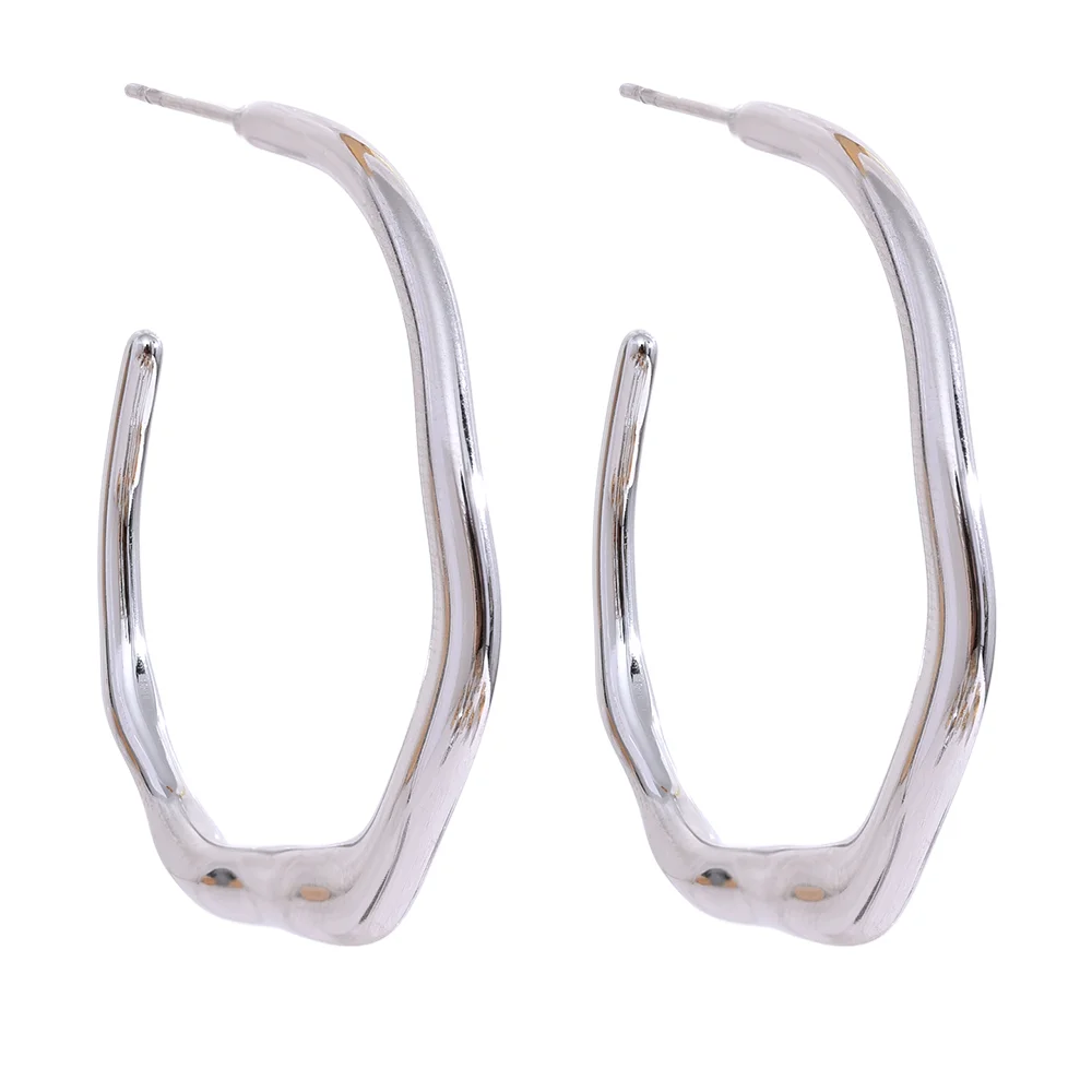 Yhpup Minimalist Stainless Steel Geometric Chic Earrings Waterproof Metal 18K Gold Plated Simple Daily High Quality Jewelry Gift