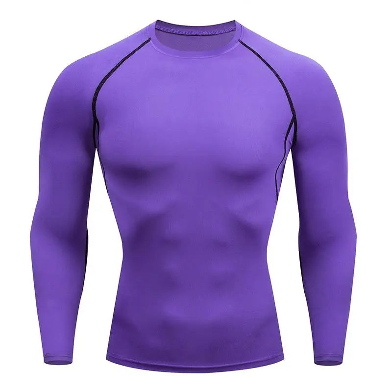 Compression Running Shirt Men Quick Dry Long Sleeve Sportswear For Male Gym Clothing Fitness Tee Training Workout Muscle Top