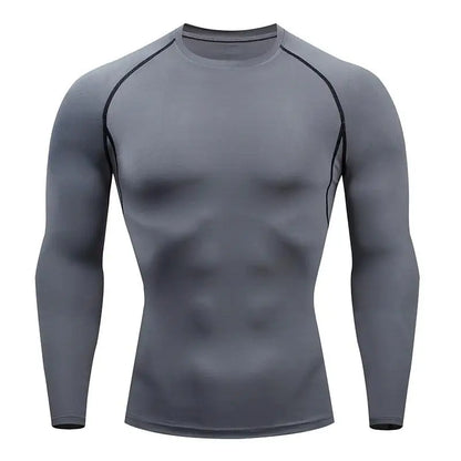 Compression Running Shirt Men Quick Dry Long Sleeve Sportswear For Male Gym Clothing Fitness Tee Training Workout Muscle Top