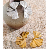 Yhpup Stainless Steel Metal Flower Stud Earrings for All Occasions Rust Proof PVD Plated Statement Popular Jewelry Wholesale