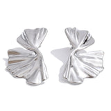 Yhpup Stainless Steel Metal Flower Stud Earrings for All Occasions Rust Proof PVD Plated Statement Popular Jewelry Wholesale