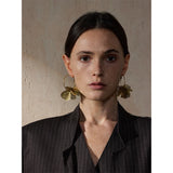 Yhpup Exclusive Design Stainless Steel Metal Flower Big Hoop Earrings Personality Fashion Waterproof Eye-catching Jewelry